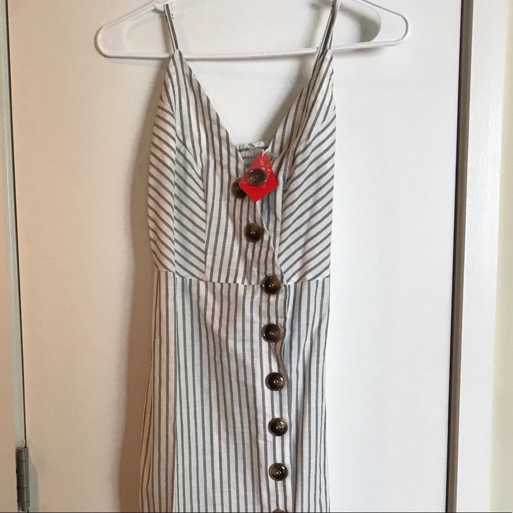 Stripe summer linen dress